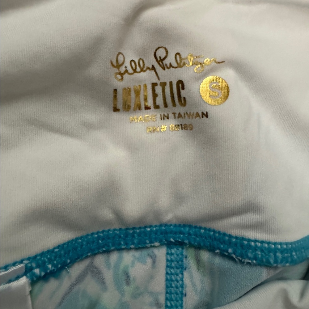 Lilly Pulitzer Luxletic White and Blue Leggings Size Small - Picture 4 of 5